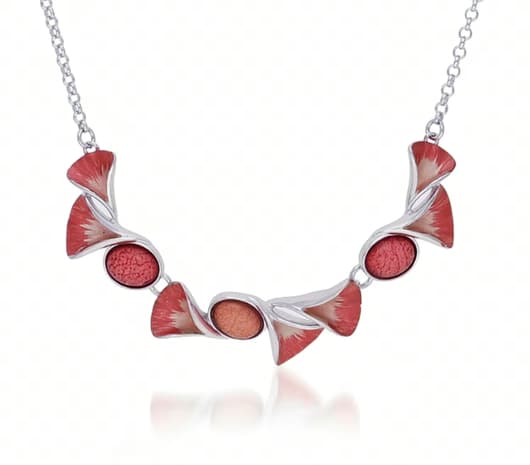 Sunset Bloom Silver Necklace