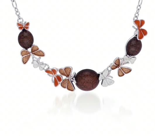 Autumn Whisper Floral Silver Necklace