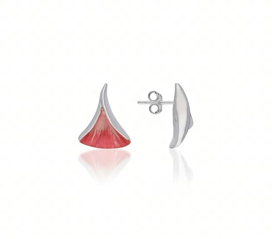 Blush Flame Silver Earrings