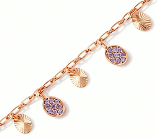 Dual Disc Charm 18 kt Rose Gold Bracelet